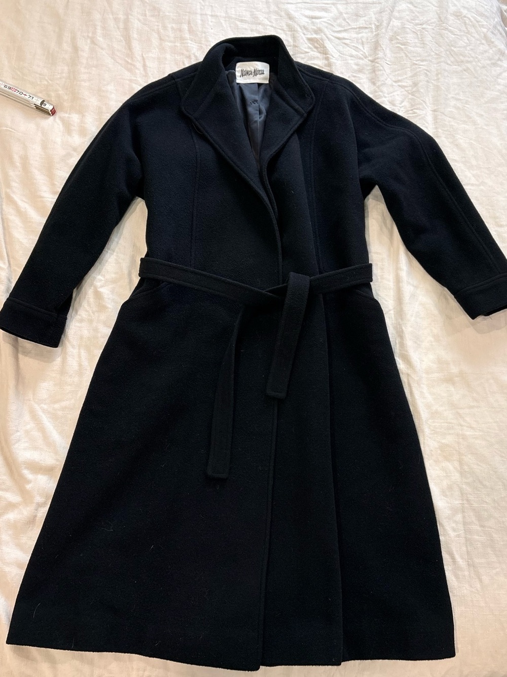 Vintage Neiman Marcus 100% Cashmere Black Long Overcoat Jacket Women’s Medium - Picture 5 of 12